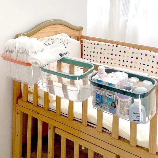 Home Goods Bedside Hanging Basket Children's Bedside Storage Bag Baby Playpen Diaper Table Storage Box Baby Green