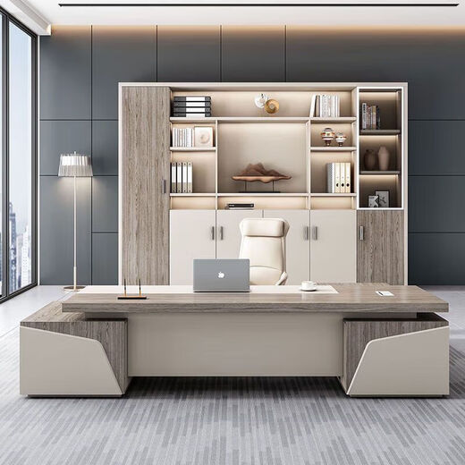 Boss desk office desk and chair combination simple modern president desk atmospheric executive desk manager desk office computer desk 1.6 * 0.8 meters + side cabinet