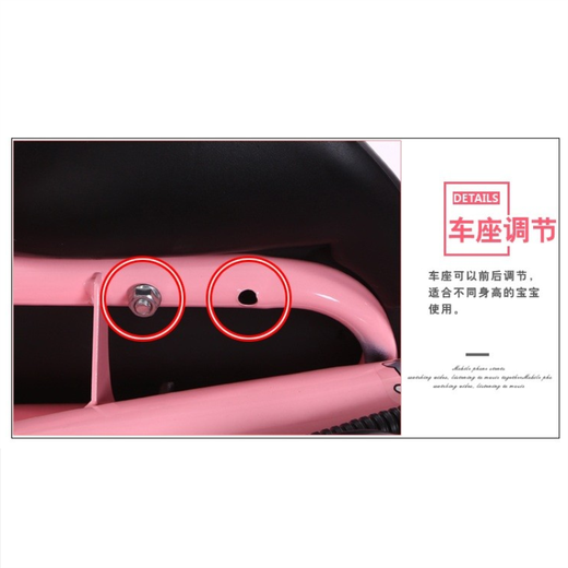 Qizhilong Children's Tricycle Bicycle Baby Child's Car Child's Car 1 à 6 ans Tricycle de Tricycle à pied Lightweight Trolley Titanium Air Wheel + Push Tige + Double Frein Rose