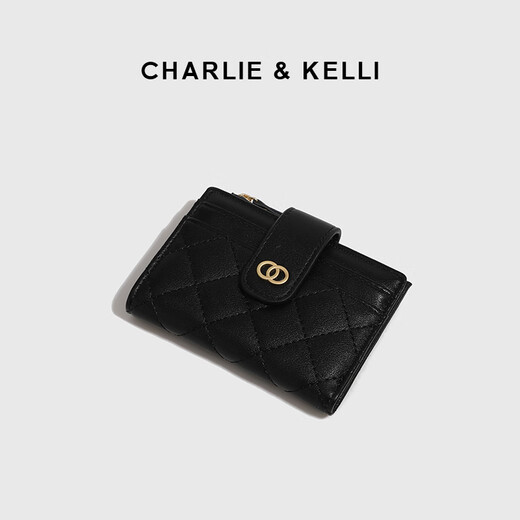 CHARLIE&KELLI CK brand bag women's bag 2025 new simple women's wallet versatile compact wallet birthday gift for women black