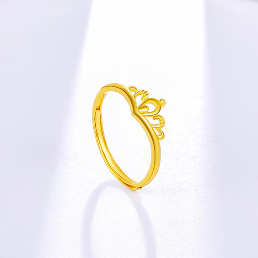 Saturday Fortune Pure Gold 999 Crown Gold Ring Girl Birthday Gift Price AB012117 Live No. 14 About 2.08g