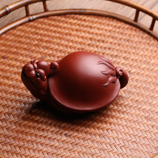 Qi century Yixing raw ore purple clay tea pet ornaments can raise fortune dragon turtles and famous masters fully handmade tea playing Kung Fu tea sets with collection certificates