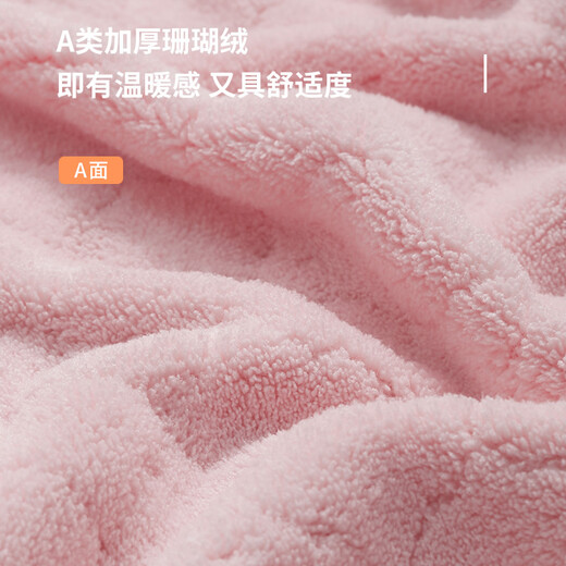 Evebaby baby blanket winter thickened baby blanket children kindergarten quilt newborn coral velvet blanket autumn and winter pink coral velvet + lamb velvet 120*100cm