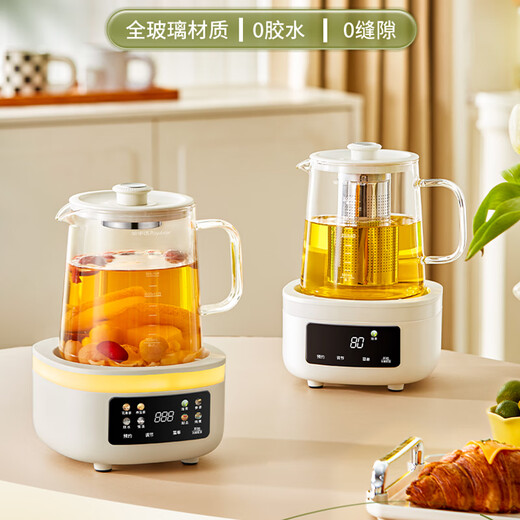 Royalstar all-glass health kettle kettle thermostatic kettle 1.2L home office insulated floral teapot tea brewer thermostatic kettle health cup with filter YSH1280 (L)