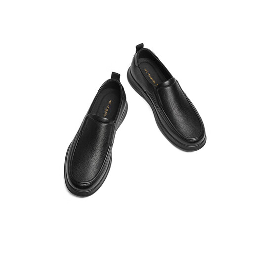 Red Dragonfly Left Mes Casual Leather Zapatos 2025 Zapatos casuales de mediana edad para hombres de primavera WTA15124 Negro 42