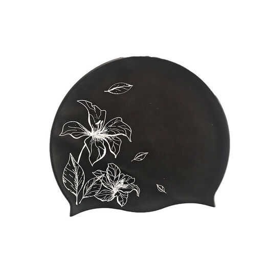 Chaosihui silicone ear protection swimming cap swimming cap ear protection design waterproof silicone swimming cap swimming silicone swimming cap - black large size + nose clip earplugs