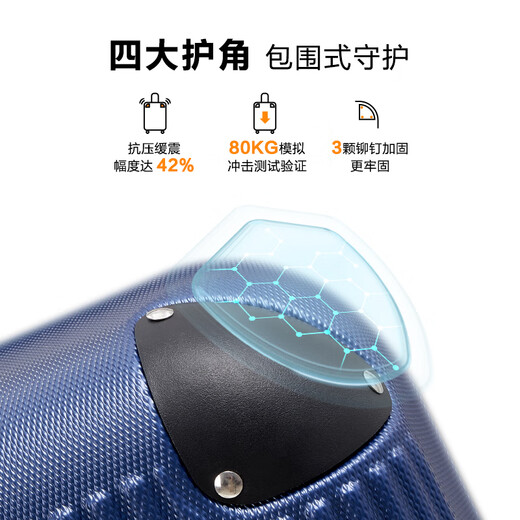 爱华仕行李箱多功能大容量登机拉杆箱商务出差旅行外出上学密码锁男皮箱 6623【蓝色】7天短途出行 28英寸 大容量出国搬家