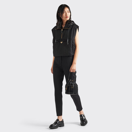 PRADA/Prada star style women's Chocolate glossy leather thick-soled loafers black (size is too large, it is recommended to order half a size smaller) 36.5