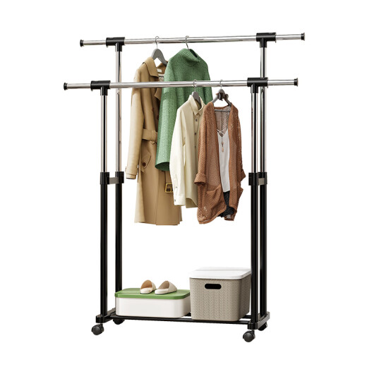 Yicai Nianhua clothes drying rack floor-standing bedroom clothes drying rod double pole simple clothes hanger indoor clothes drying rack balcony removable 1500