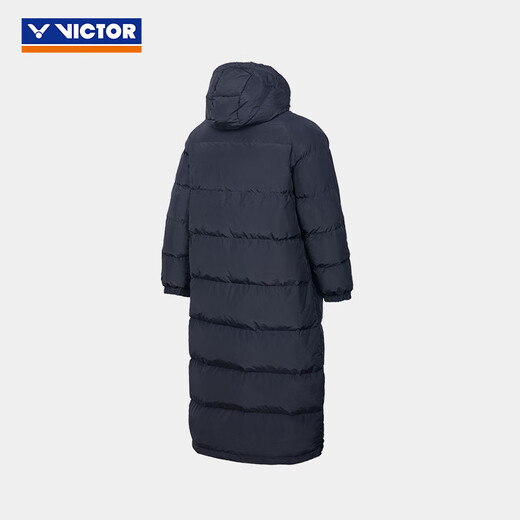 VICTOR Victory 2024 Nouvelle veste de badminton épaissie mi-longue pour hommes et femmes veste en duvet de canard blanc à la mode chaude et coupe-vent J-45703 C (noir) style unisexe 2XL