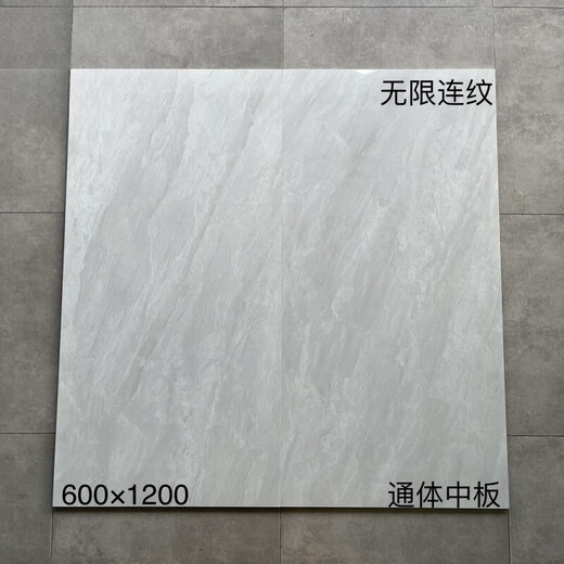 哩嗹啰嗹纹通体大理石灰色地砖客厅防滑地板砖大块瓷砖白色 12801 600mmx1200mm