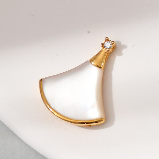 Mi Ling all-over 18k gold pendant red agate mother-of-pearl skirt small earrings earrings AU750 steel stamped ladies gift K gold color (diamond) red agate small skirt pendant