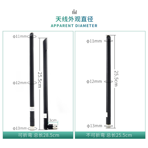 915MHz rubber rod omnidirectional antenna LORA Internet of Things 902-928MHz graph transmission RFID radio routing 2dBi N male (19.5cm) bendable 0m
