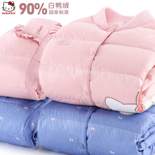 Katie Hellokitty Girls Down Liner de la chaqueta delgada de los niños Pantalones calientes del bebé Down Winter Clothing Estilo a cuadros-12101 Blanco y negro 110 cm