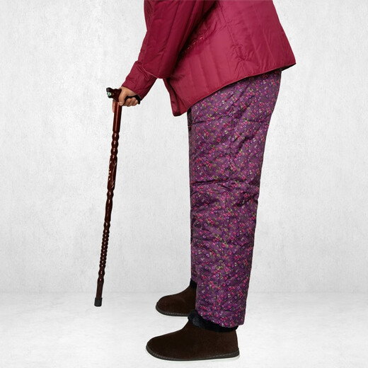 Zoomell grandma down pants thickened winter duck down straight loose warm pants women's high waist deep crotch elastic waist down pants black 165