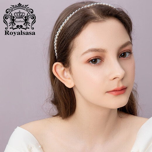 Royal Salsa Korean hair accessories, sweet and thin headbands, simple imitation pearl headbands, pressed hair clips, adult women's headwear