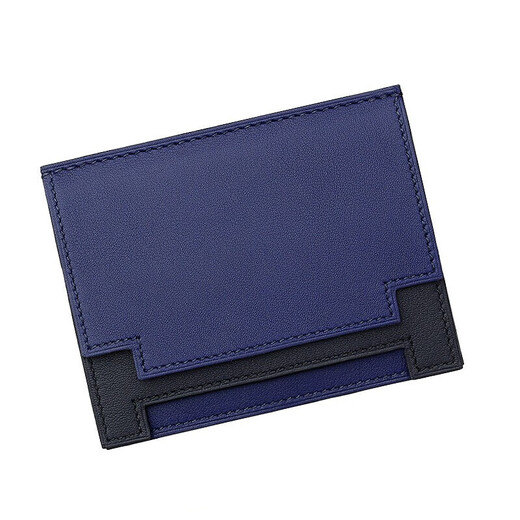 Hermes Women's Bag Multi-Slot Card Holder Wear-Resistant Versatile Credit Card Bag Multi-Function ID Holder Chinese Valentine's Day Gift Dark Blue