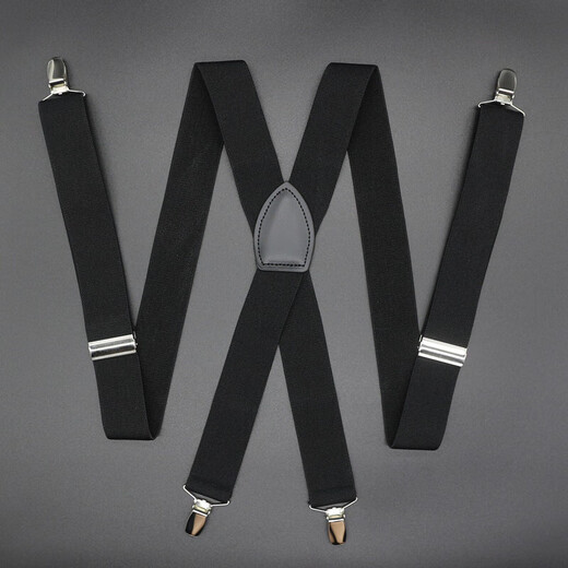 Allfond 3.5 Men's strap clipper suit West trousers Men's strap adult pants hanging trousers band of non -skid strap black base checkered diamond