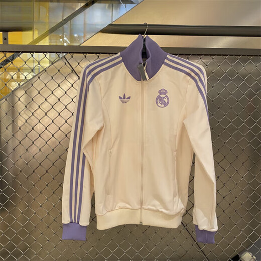 阿迪达斯 （adidas）外套男女三叶草复古条纹休闲足球立领夹克JD9096IY0055官方旗舰正 深靛蓝1 IT3878 M