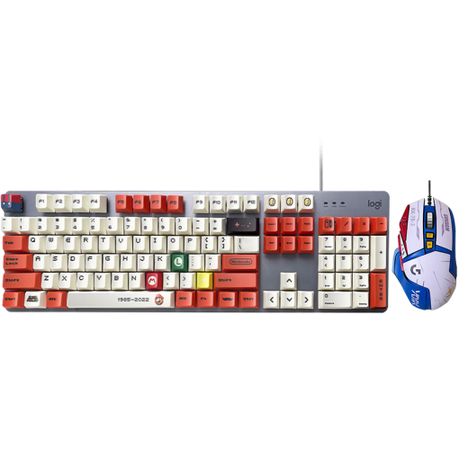 
Logitech K845 wired gaming mechanical keyboard G502 HERO e-sports wired mouse Gaming mouse E-sports keyboard and mouse game set G502HERO-blue and white stickers + K845 blue shaft