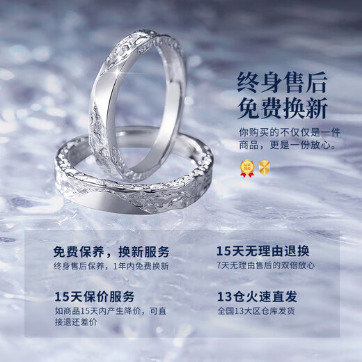 China Gold (CHINA GOLD) Platinum Rings for Men and Women, Platinum Rings for Marriage, Birthday Gifts for Girlfriend and Wife, Wedding Anniversary, Platinum Glacier Couple Rings for a Pair - Engraving - Pricing