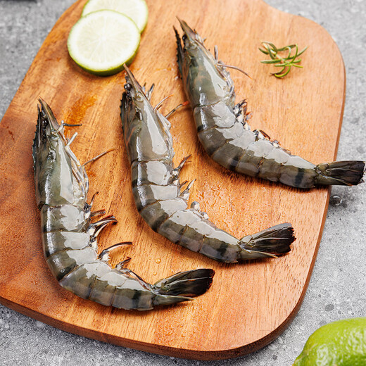 Mega large black tiger shrimp, ice-free net weight 2Jin Jin is equal to 0.5kg, 20-30 BBQ prawns, fresh shrimps