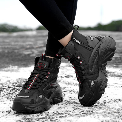 Yijiabao Schneestiefel für Frauen im Winter plus Samt warme Baumwollschuhe Marke Frauenschuhe Vielseitige Schuhe für Frauen 2025 neue Vater Schuhe erhöht 38 empfohlen, eine größere Größe zu nehmen
