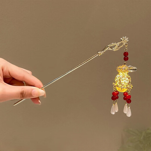 He Jiagong's orchid tassel high-end hairpin Chinese ancient style hairpin new Chinese style hairpin rocking Hanfu hairpin magnolia flower hairpin