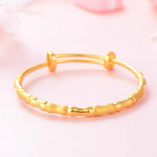 Manshuai Baby Bracelet Gold Bamboo Joint Bracelet 3d Bracelet en or dur Gol 999 Baby Full Moon Bracelet complet Childre