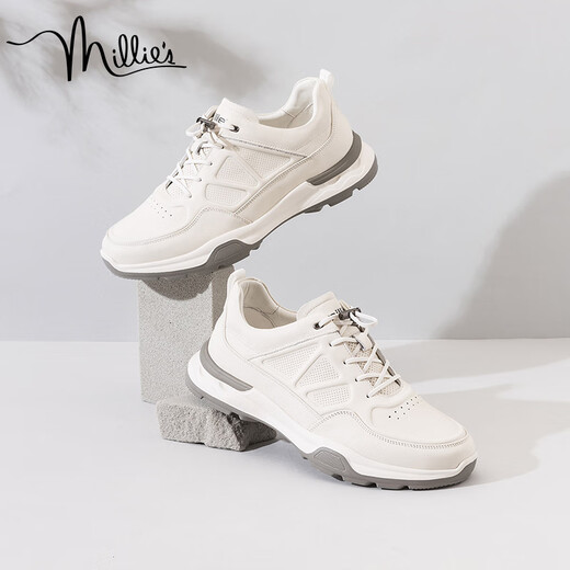Millies Top -Layer Cowide Frühling und Herbst Outdoor Wanderschuhe Herrensportschuhe Casual Schuhe atmungsaktive dünne Herrenschuhe u1098 Weiß 39