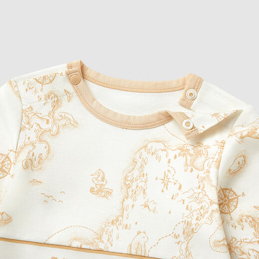 YEEHOO shopping mall same style baby gift box combed cotton pure cotton newborn clothes gift four-piece gift box male and female treasure island exploration (off-white) 59cm