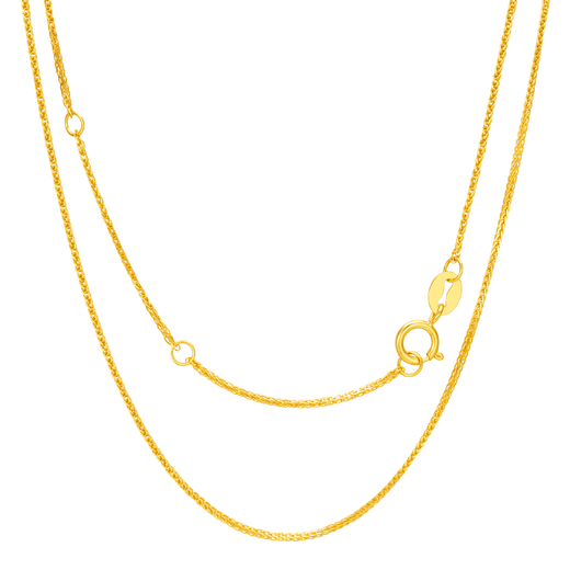 China Gold K Gold Necklace Chopard Chain O-Line Chain Women's Plain Chain for Wife's Birthday Gift Yellow K Gold O-Line Chain Approximately 1g