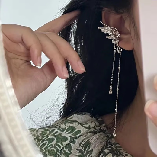 梅派十四个耳夹蝴蝶皓石耳骨夹女小众设计感百搭个性无耳洞耳夹SN9858 简约素圈耳夹3件套