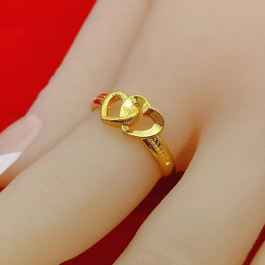 New Vietnamese sand gold transfer lucky girl ring ring with love wheat ears simple ring opening can be adjusted and will not fade for a long time