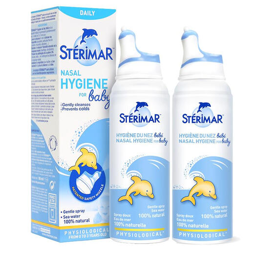 舒德尔玛（STERIMAR）小海豚海盐水喷鼻 婴儿生理盐水洗鼻 儿童鼻塞喷雾 奶嘴喷头 2瓶