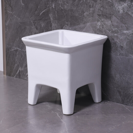 Lefit (lfte) bathroom ceramic wash mop pool balcony mop trough household Taiwan-controlled large, medium and small mop basin courtyard mop pool 905 manual water delivery to home