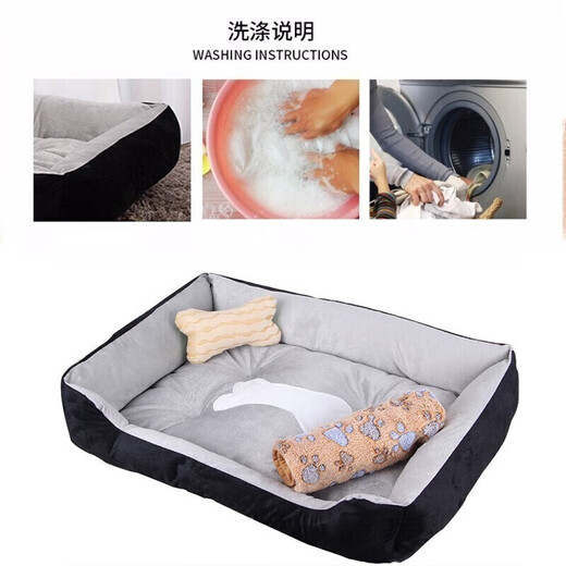 Long Xiao Pet Doghouse Cat Doghouse Pet Bed Comfortable and Breathable Four Seasons Universal Teddy Large Dog Small Dog Medium Dog Mat Gray Small 60*45*15 Recommended 15 Jin [Jin equals 0.5 kg]