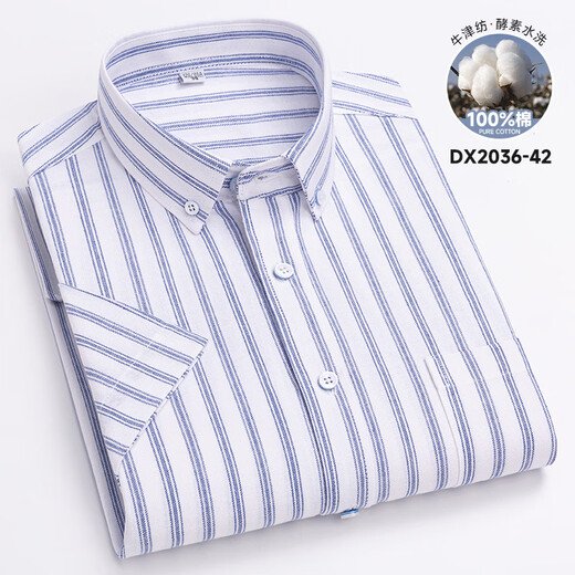 
Hard Yuyifeng 100% pure cotton short-sleeved shirt men 100% cotton business casual Oxford spinning solid color high-end men's shirt 6210 43