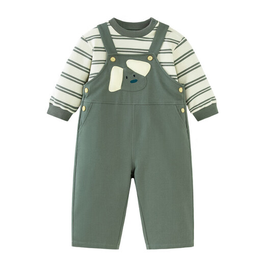 Mini Bala boys and girls long-sleeved suit spring baby children's T-shirt overalls moisture-absorbent and quick-drying