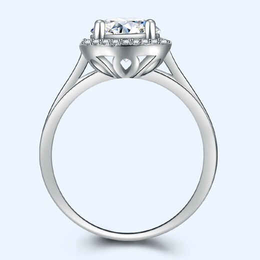 AVHE platinum PT950 diamond ring, cultivated diamonds, 18K gold snowflake square wrapped round bud, twisted arm full of diamonds, wedding gift for Chinese Valentine's Day, 30 points D color diamond + round bud thin ring arm + platinum ring. Ring number can be consulted.