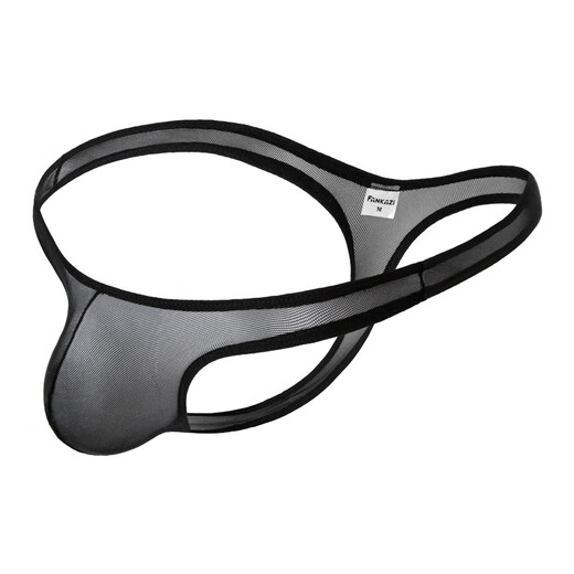 Please confidential delivery sexy mesh men's thong seductive fashion translucent U convex large bag g S green