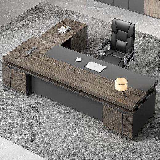 Shuxuan (SHUXUAN) new Chinese style boss desk and chair combination simple modern chairman single executive desk president manager computer desk 2.0 meters boss desk (thick version)