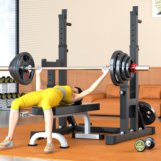 Aichen Langhantel-Squat-Rack, multifunktionales Bankdrücken-Rack, Heim-Fitnessgeräte-Set, integrierte Langhantel-Rack, verstellbare Hantelbank, multifunktionales Squat-Rack (14 Verstellplätze)