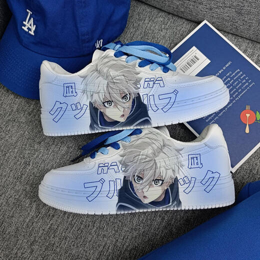 Sakura Blue Prison Blue de marque conjointe Chaussures de douleur anime pour hommes et automne, couple de sport de printemps et automne, Huili Ganyu Low Top Board Chaussures (bleu rose) Z2694D 44