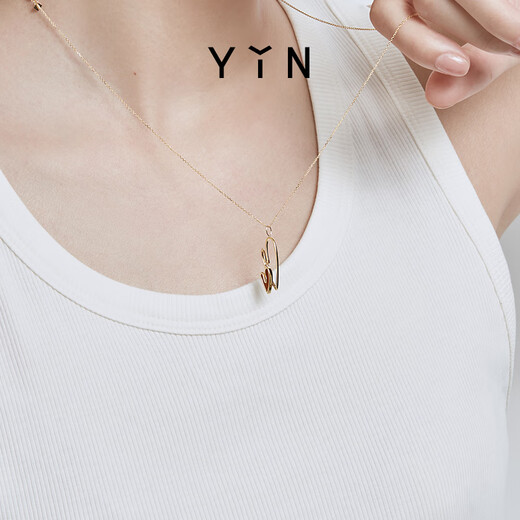 YIN Hot Heart Double Hot Necklace Joyside co-branded carnelian 18K gold single pendant + free silver gold-plated chain