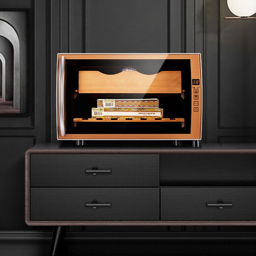 Kelong intelligent constant temperature moisturizing cedar wood naked home living room small cigar cabinet red wine cabinet 25C golden cigar style