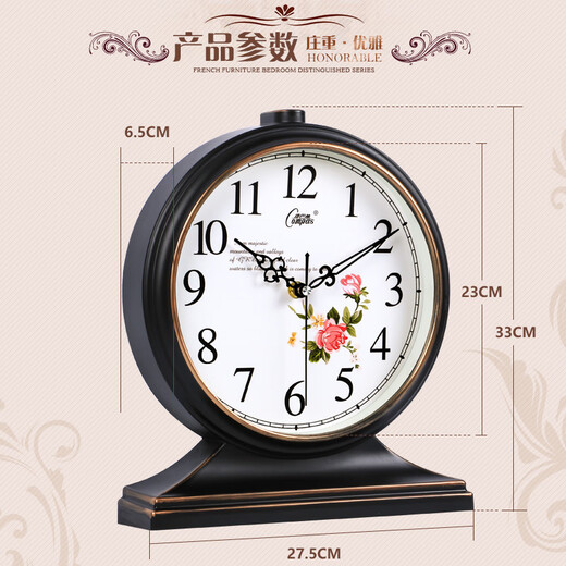 Compas wall clock classical European table clock retro living room decoration table clock creative bedroom bedside clock quartz clock 3020 digital white crack