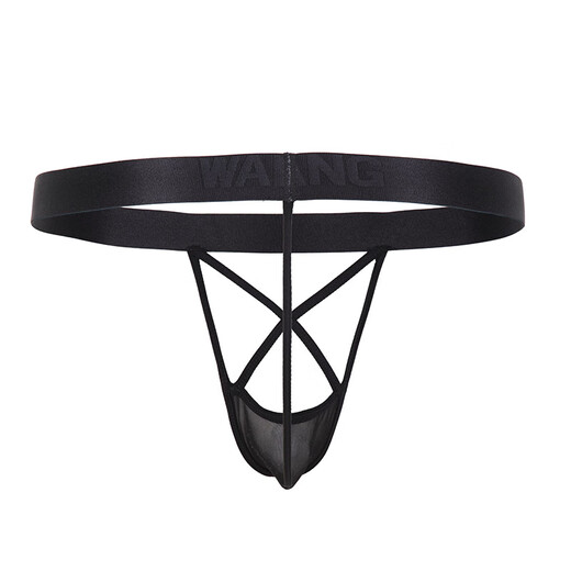 Pleasing the trend of fashionable personality T-string imitation leather U protruding arm T-pants men's underwear sexy and interesting pair 1042-SD-mesh style M suitable for 90-110Jin Jin is equal to 0.5 kg