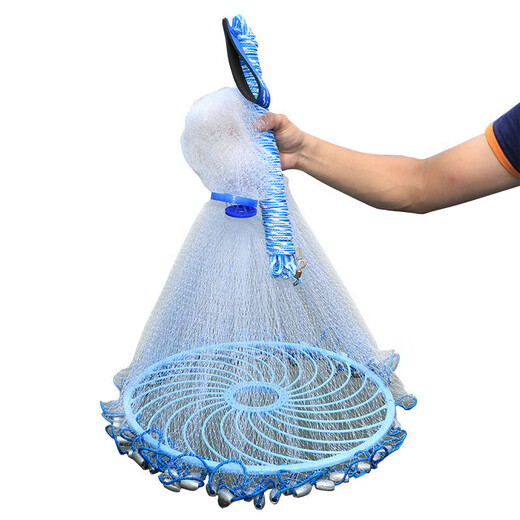 Renniaofei hand-throwing net, Frisbee-type hand-throwing net, monofilament line, strong and durable, weighted drop, thickened rope, easy to throw fishing net 4.2 meters