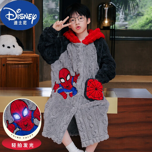 
Disney winter thickened children's nightgown flannel long baby pajamas men's big boys and girls coral velvet bathrobe home clothes LDE6636 This Ultraman will shine, children's size 10/110CM